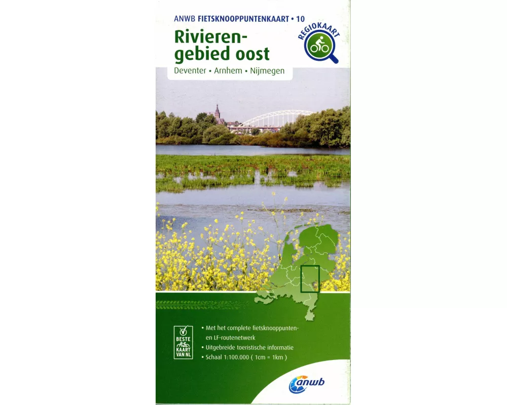 Rivieren-gebied oost (Deventer/Arnhem/Nijmegen) 1:100 000