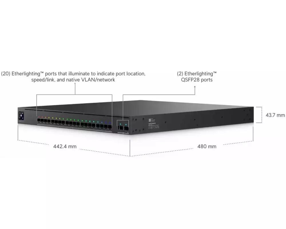 Ubiquiti SFP+ Switch Enterprise Audio/Video Fiber 10G 23 Port