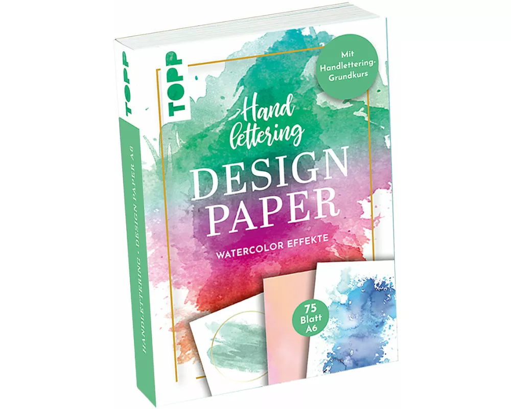 Handlettering Design Paper Block Watercolor-Effekte A6