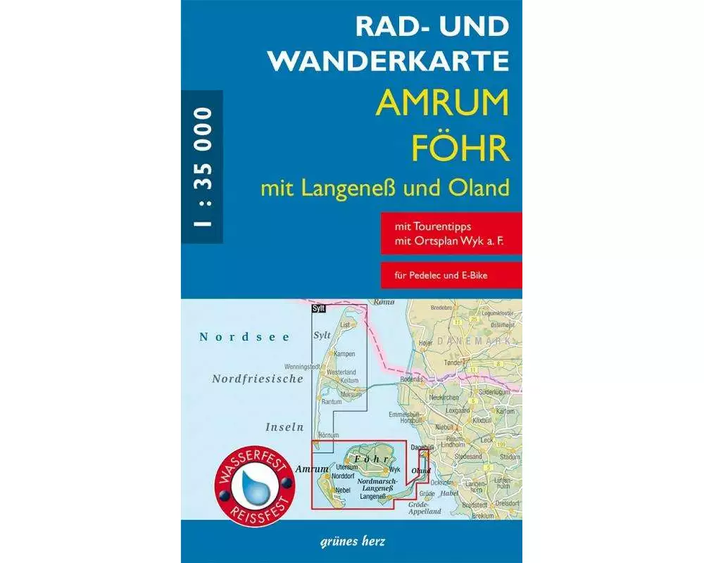 Rad- und Wanderkarte Amrum, Föhr mit Langeneß und Oland 1:30 000
