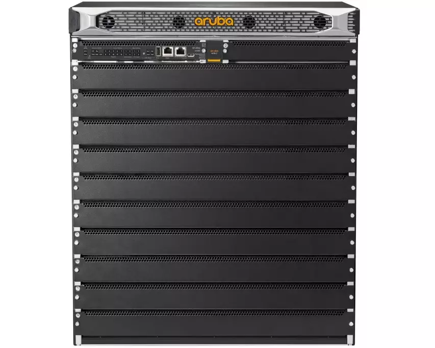 HPE Aruba 6410 v2 Switch, 2 Management Module Slots, 10 Line Module Slots, 4 Power Supply Slots, 4 Fan Tray Slots, 12U, w/o PSU