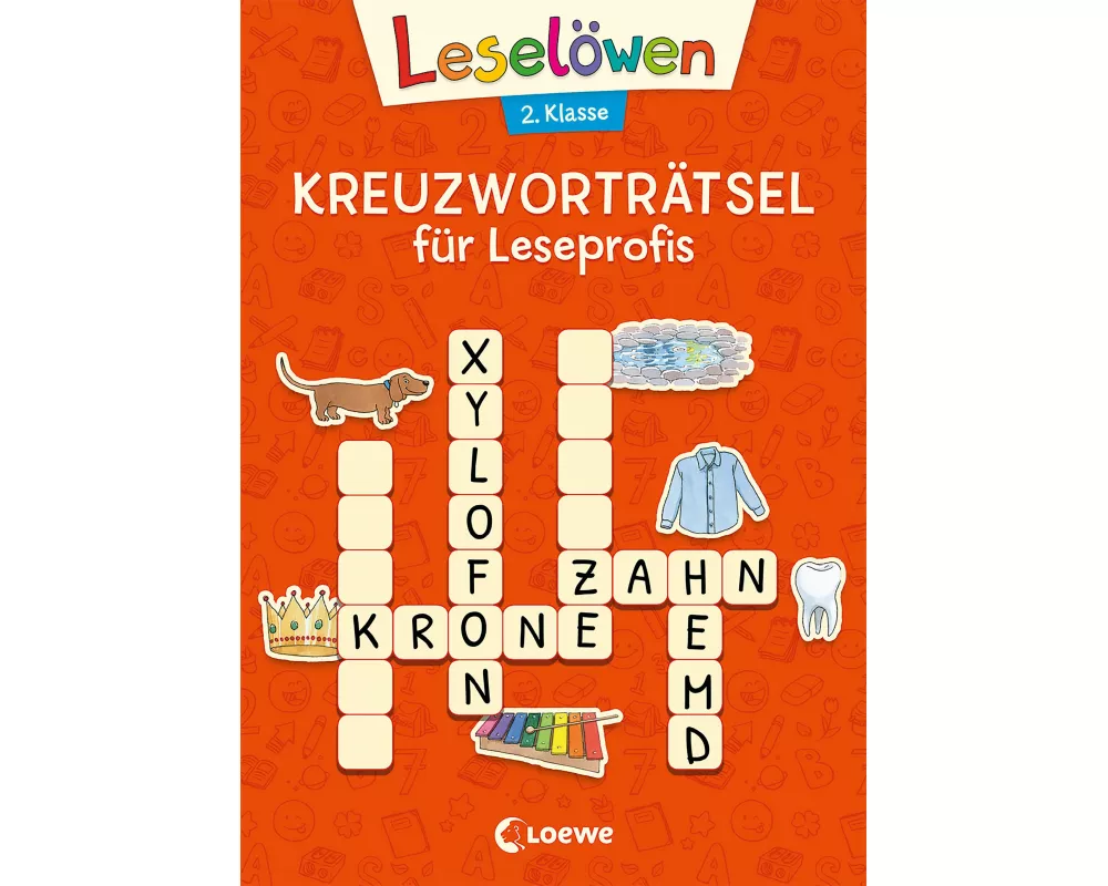 Leselöwen Kreuzworträtsel für Leseprofis - 2. Klasse (Rotorange)