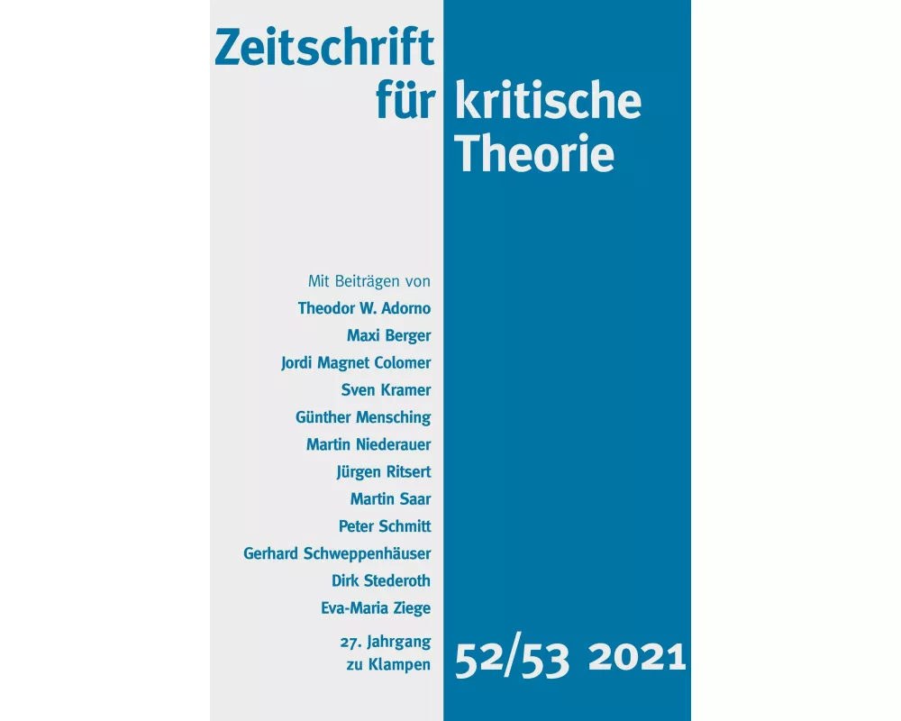 Zeitschrift für kritische Theorie, Heft 52/53