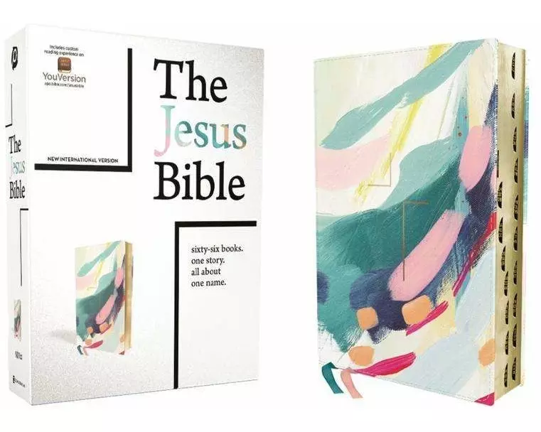 The Jesus Bible Artist Edition, Niv, Leathersoft, Multi-Color/Teal, Thumb Indexed, Comfort Print