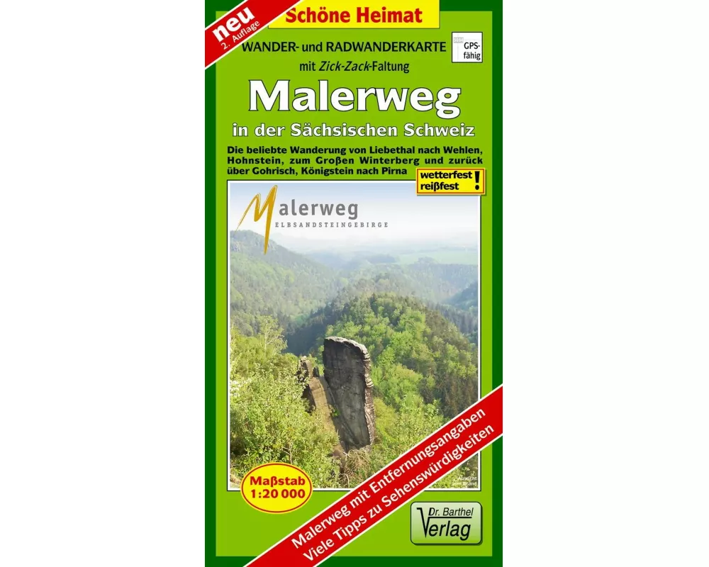 Radwander- und Wanderkarte Malerweg in der Sächsischen Schweiz