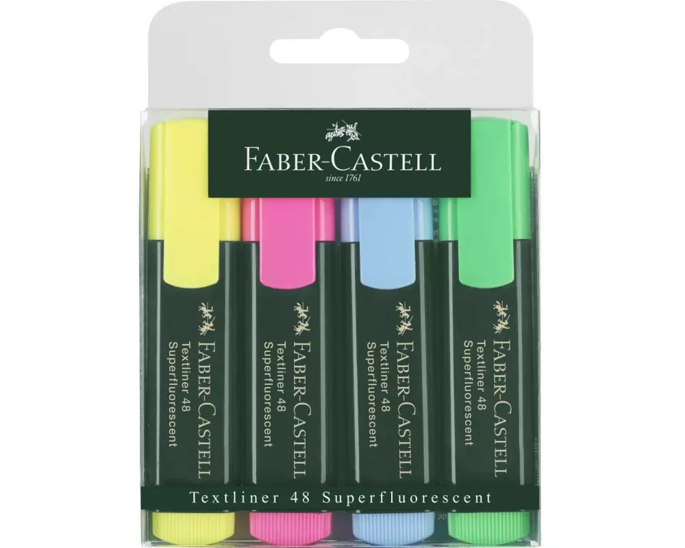 Faber-Castell Leuchtmarker TEXTLINER 48 Refill Gelb/Pink/Hellblau/Grün