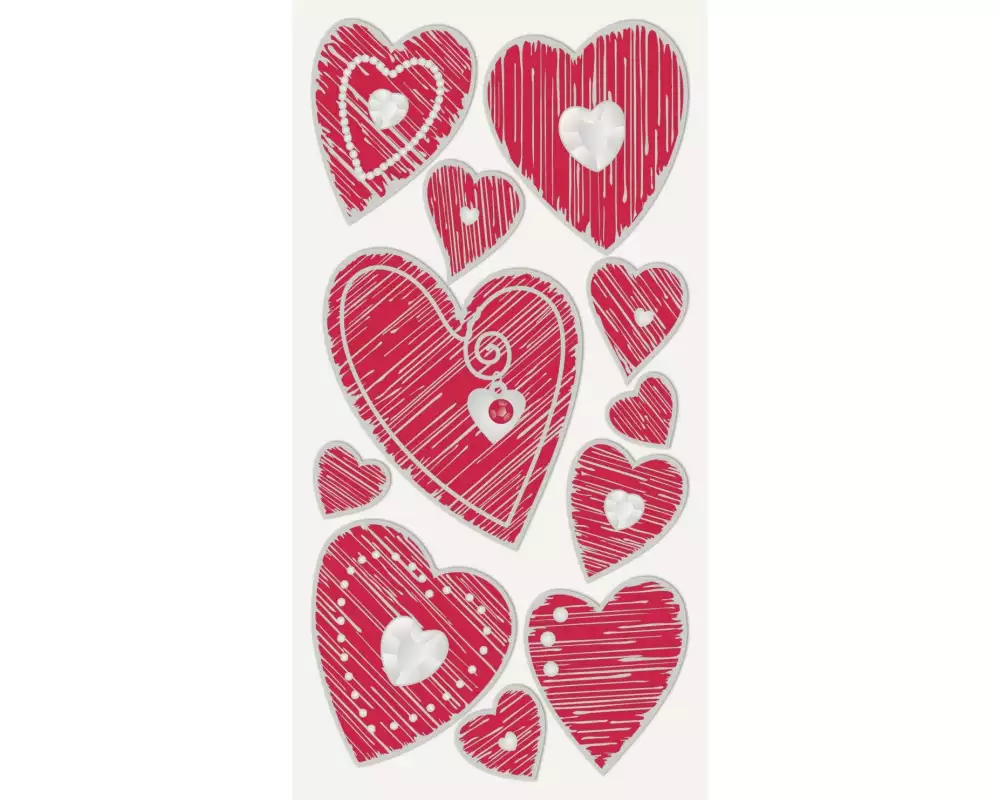 Heyda Motivsticker Mix Herzen, Rot