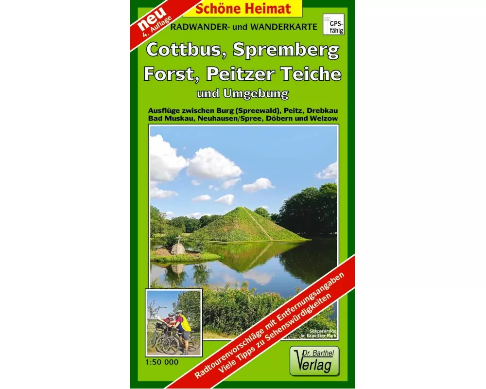 Cottbus, Spremberg, Forst, Peitzer Teiche und Umgebung 1 : 50 000. Radwander- und Wanderkarte