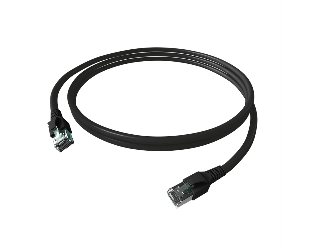 EasyLan FlexBoot Patchkabel Cat.6A, S/FTP, schwarz, 3 m