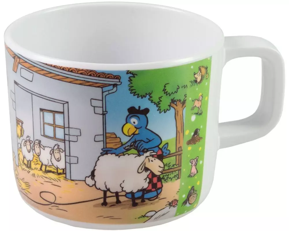 Berndorf Tasse Globi Bauernhof 250 ml, Mehrfarbig/Weiss
