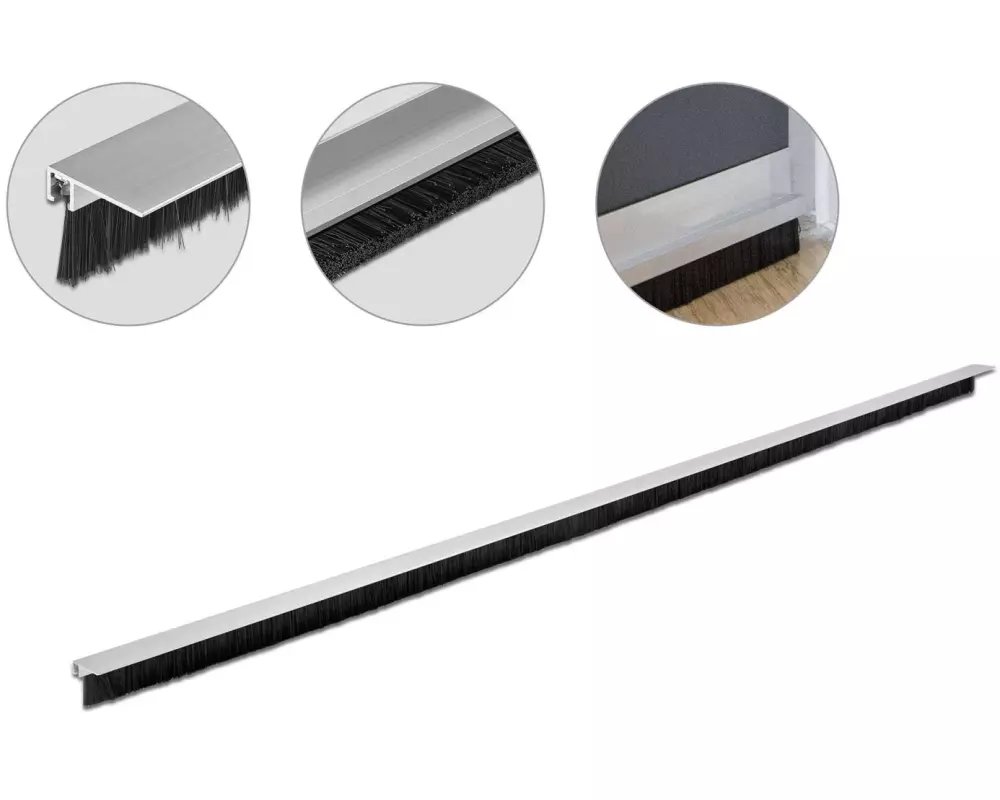 Delock Türdichtschiene Alu-Profil Gewinkelt, 1 m x 20 mm