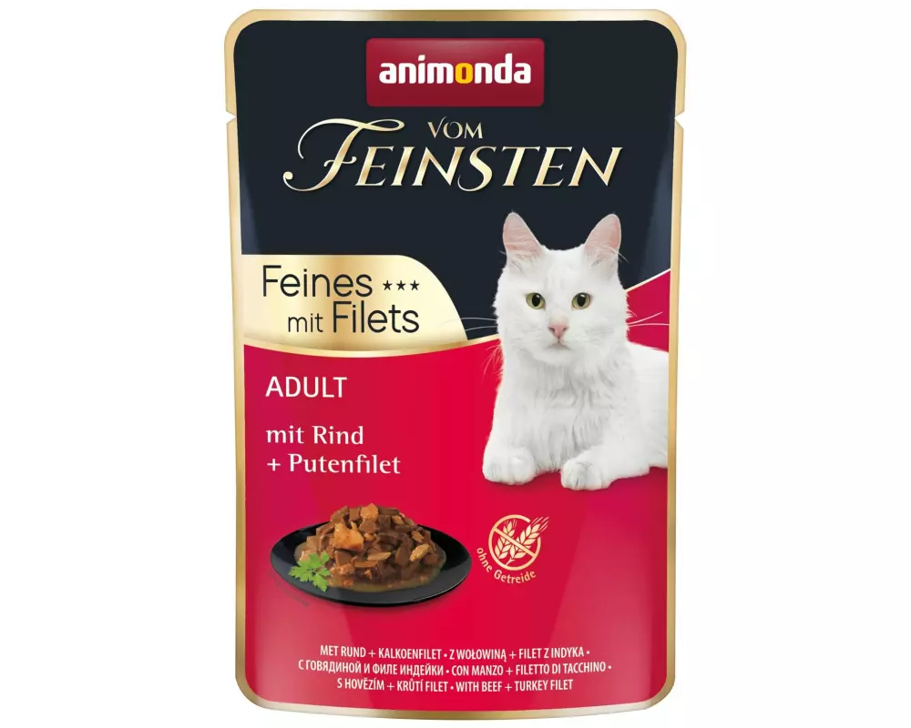 animonda Nassfutter Vom Feinsten mit Filet Rind & Pute, 85 g