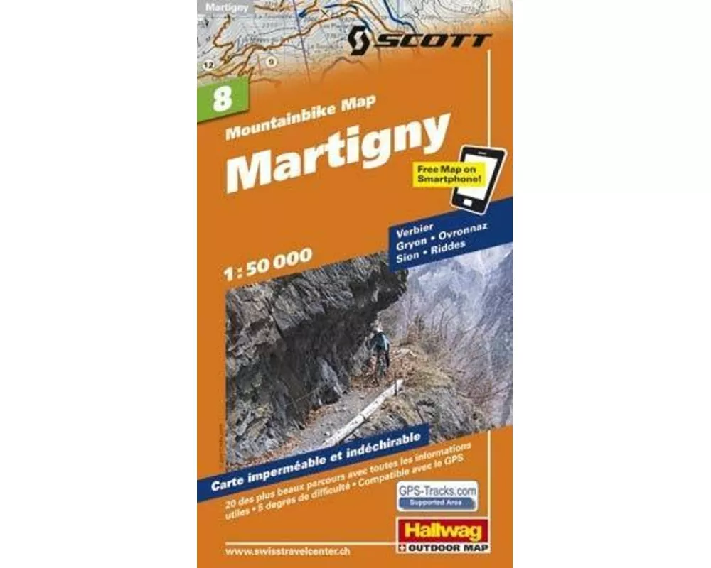 Hallwag Mountainbike-Karte 8 Martigny 1:50.000