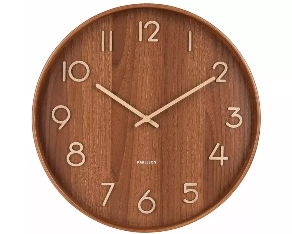 KARLSSON Wanduhr Pure Ø 40 cm, Dunkelbraun