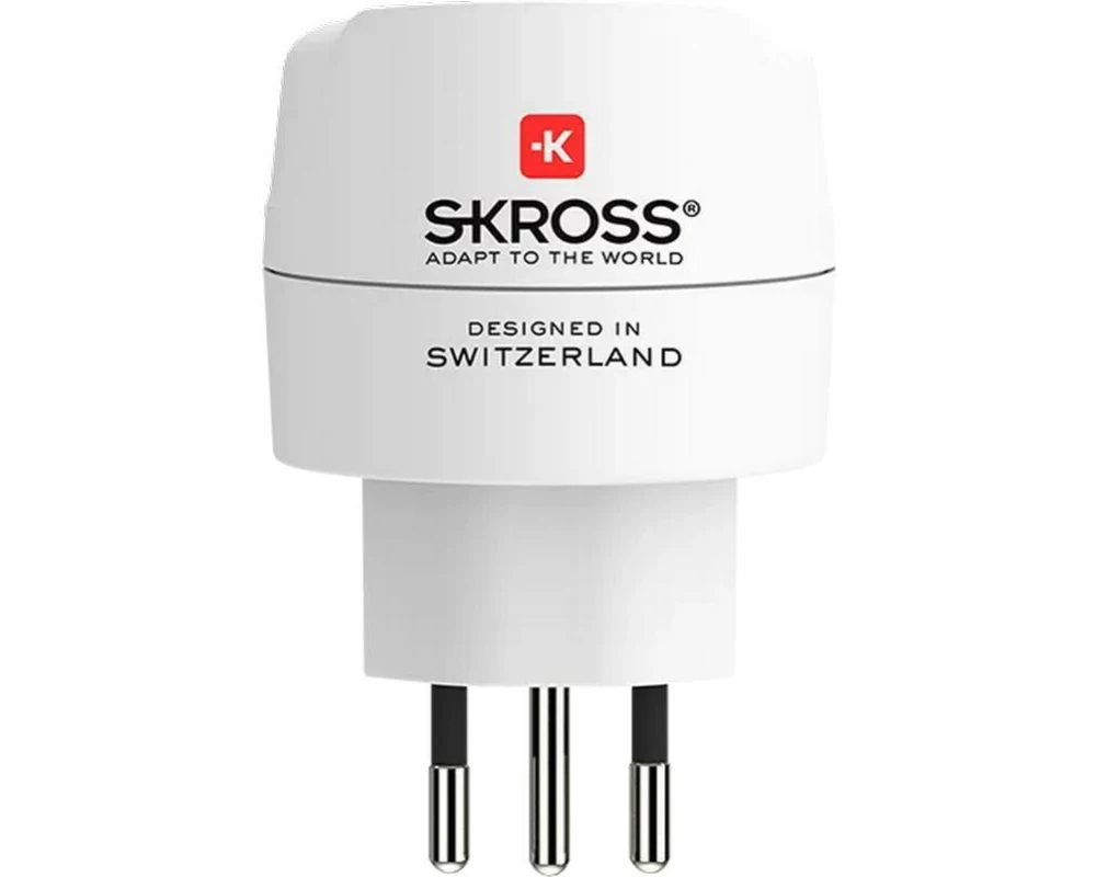 SKROSS Reiseadapter Europe to Switzerland, Italy, Brasil Weiss