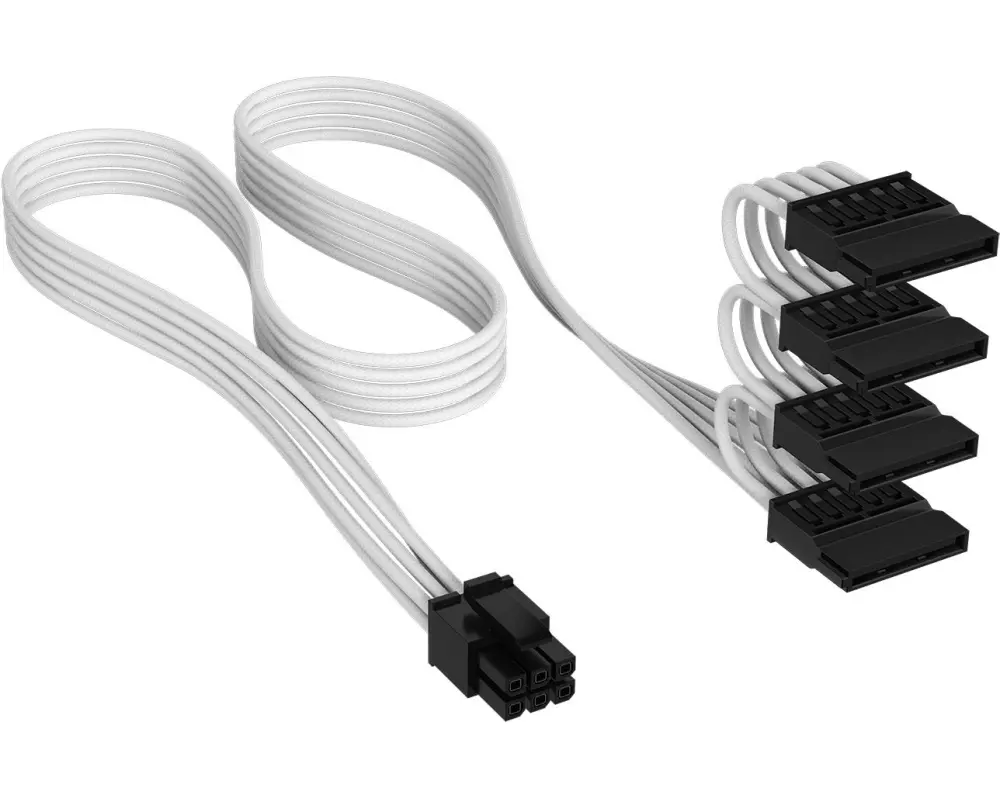 Corsair Stromkabel SATA Power Weiss, 16 cm