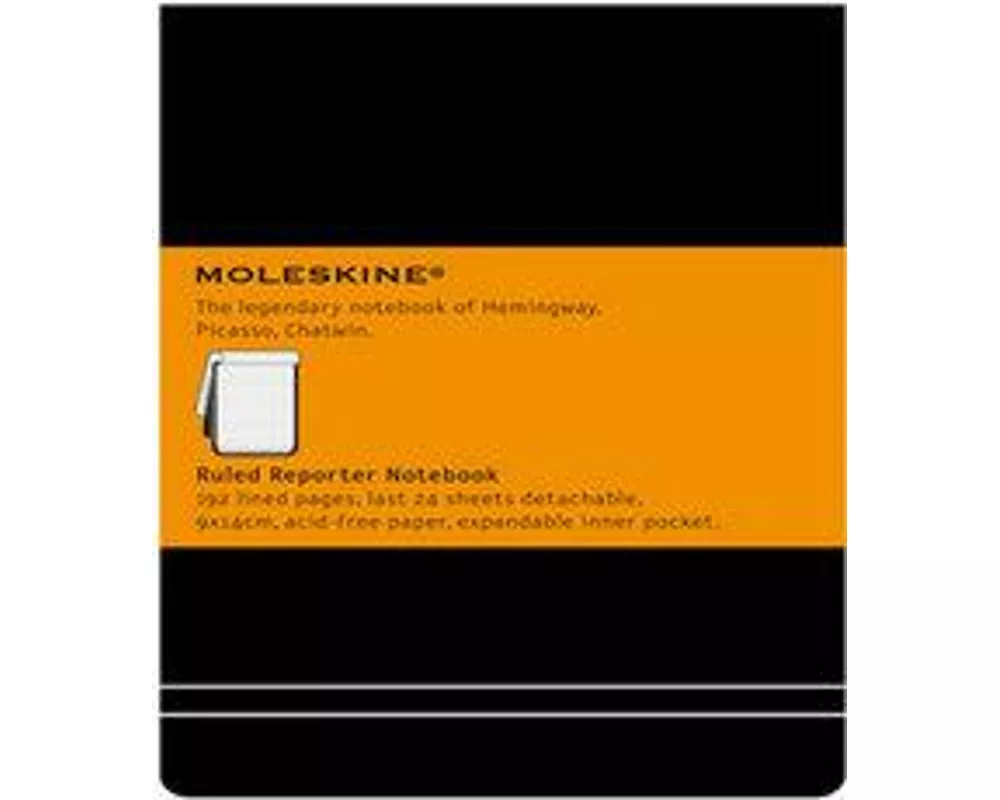 Moleskine Reporter Notebook, Pocket, Ruled, Black, Hard Cover (3.5 x 5.5)