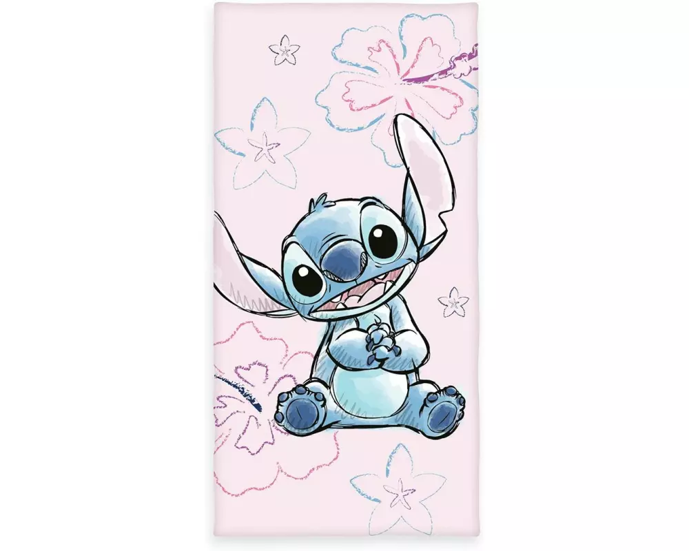 Herding Badetuch Disney Stitch, 75 x 150 cm, Blau/Rosa/Schwarz
