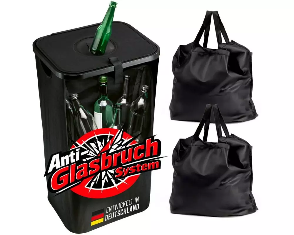 EASYmaxx Pfandflaschen-Sammelbehälter 100 l, Schwarz