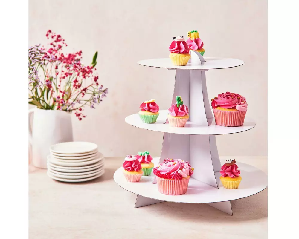 Funcakes Cupcake Ständer, 3 Stöckig Weiss