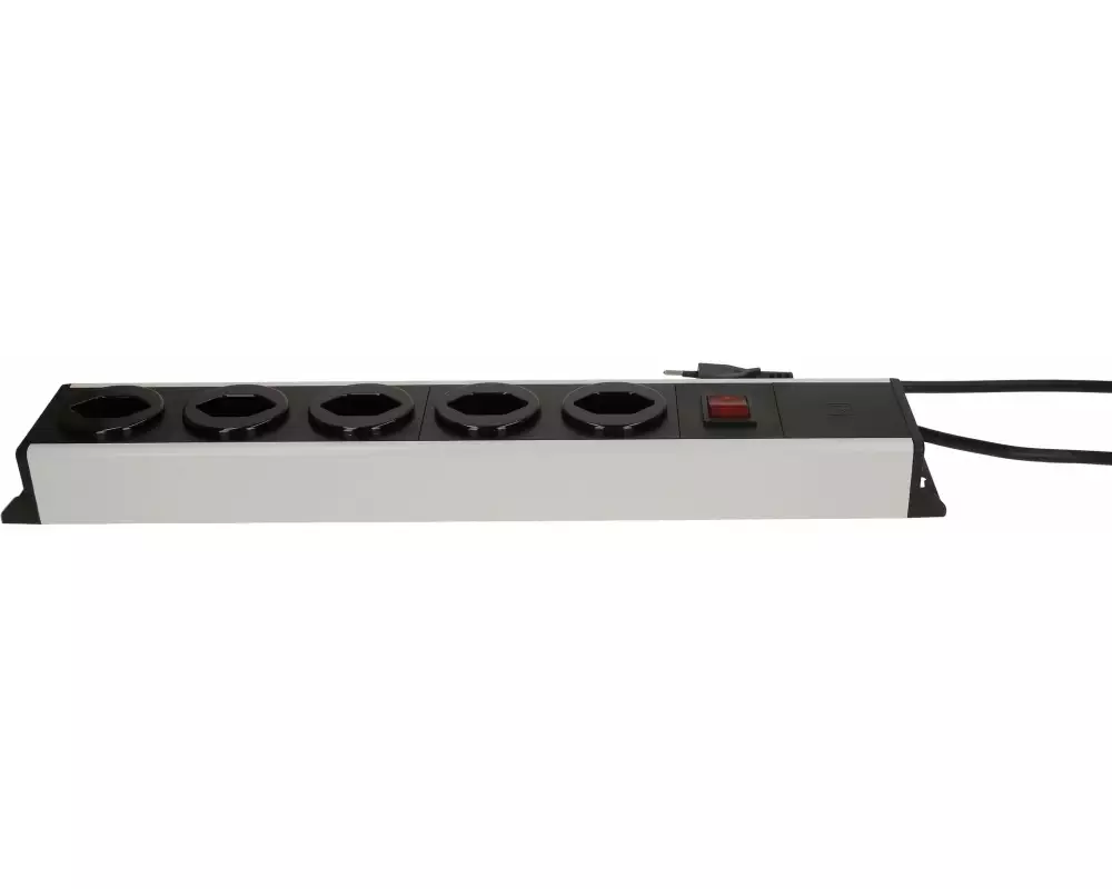 Max Hauri Steckdosenleiste Power Line 5x Typ 13 grau/schwarz 3.0m