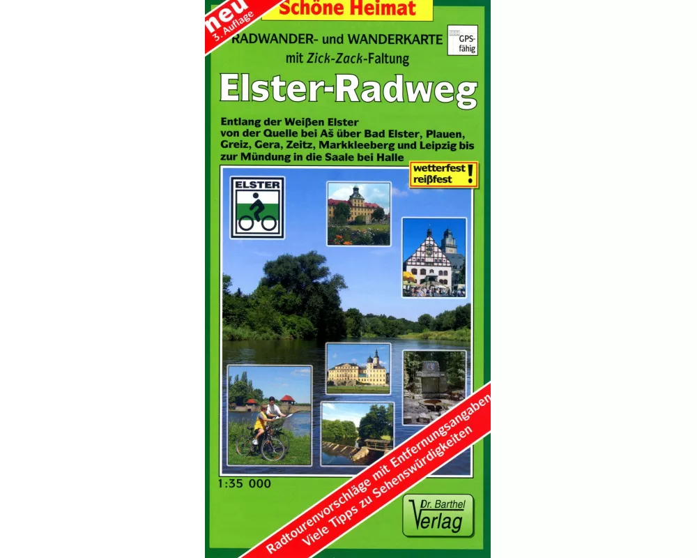 Elsterradweg Radwander- und Wanderkarte 1 : 35 000