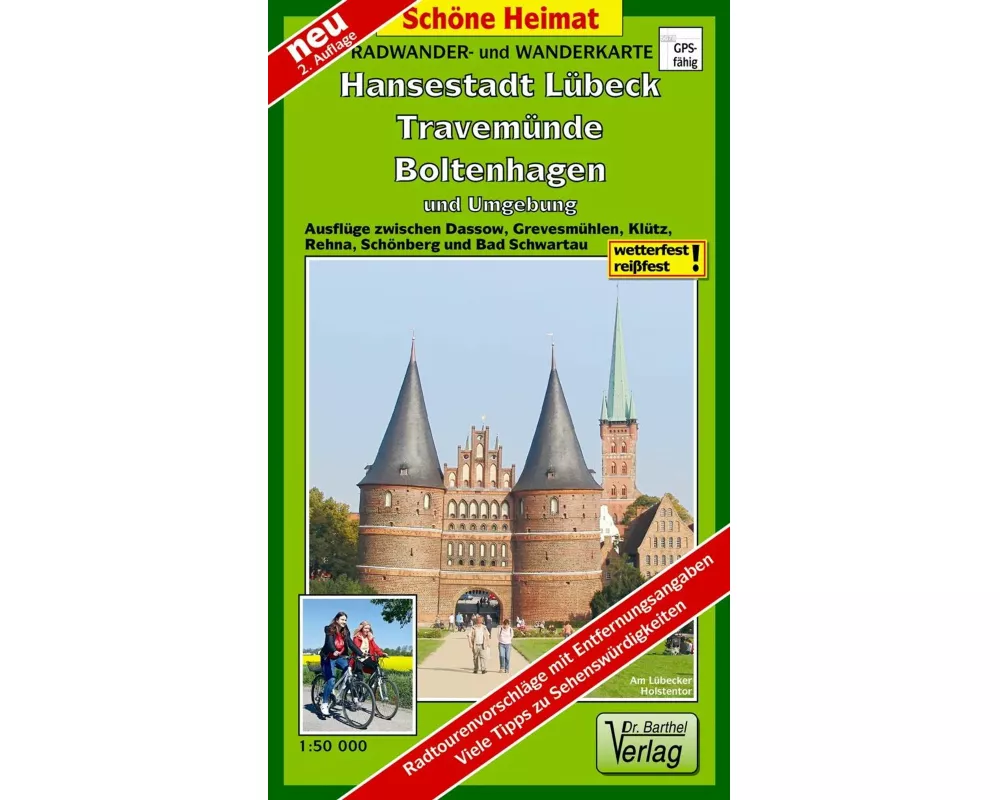 Hansestadt Lübeck, Travemünde, Boltenhagen und Umgebung Radwander- und Wanderkarte 1 : 50 000