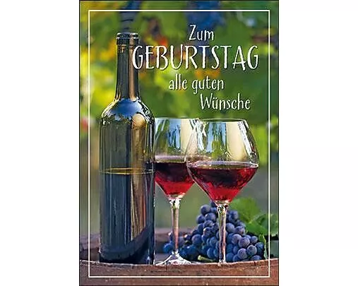 Doppelkarte. Zum Geburtstag (Wein) / A4