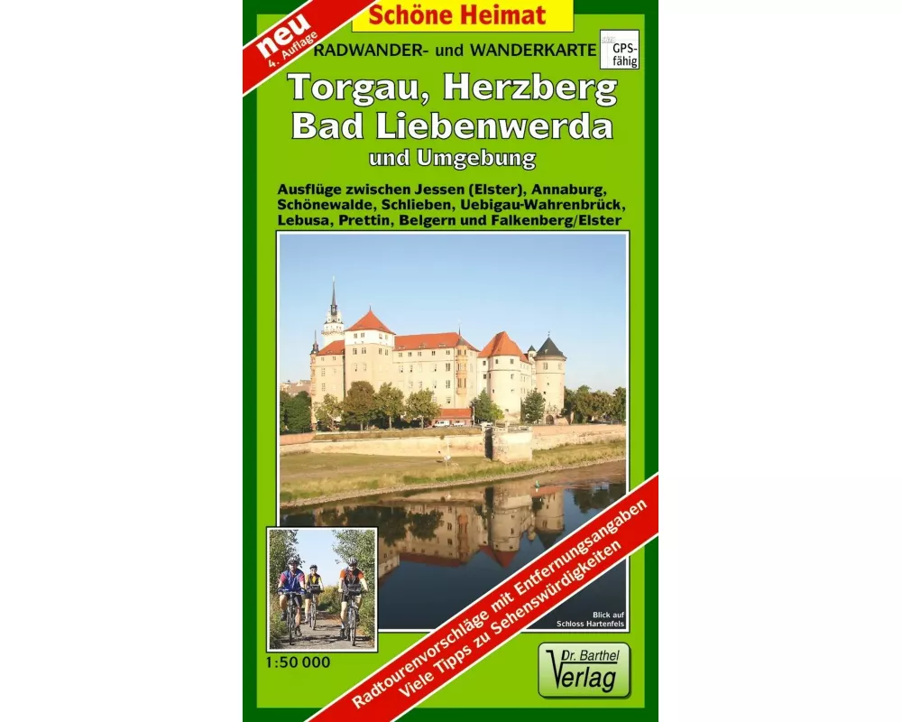 Radwander- und Wanderkarte Torgau, Herzberg, Bad Liebenwerda und Umgebung 1:50 000