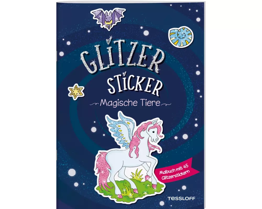 Glitzer-Sticker Malbuch. Magische Tiere