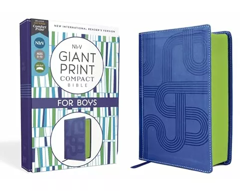 Nirv, Giant Print Compact Bible for Boys, Leathersoft, Blue, Comfort Print