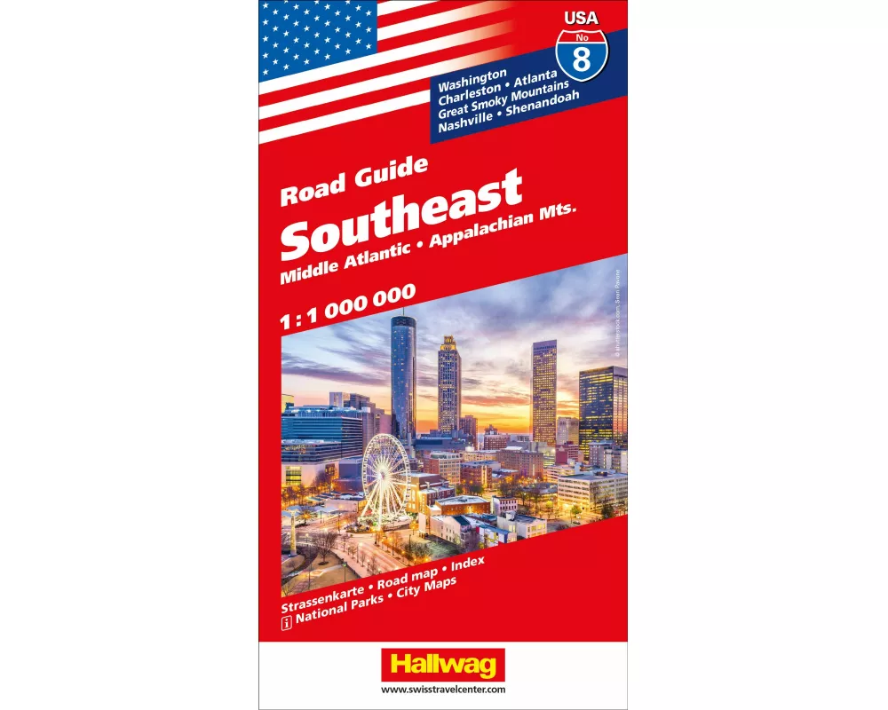 Hallwag Strassenkarte USA, Southeast 1:1 Mio