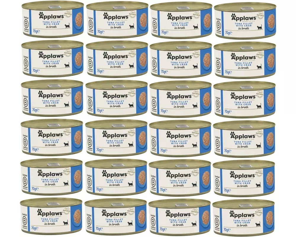Applaws Nassfutter Dose Thunfischfilet & Krabben, 24 x 70 g
