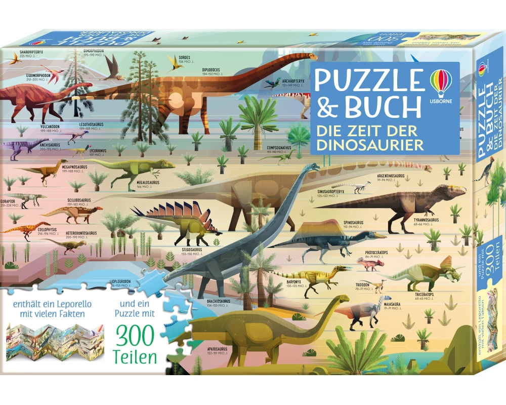 Puzzle & Buch: Die Zeit der Dinosaurier