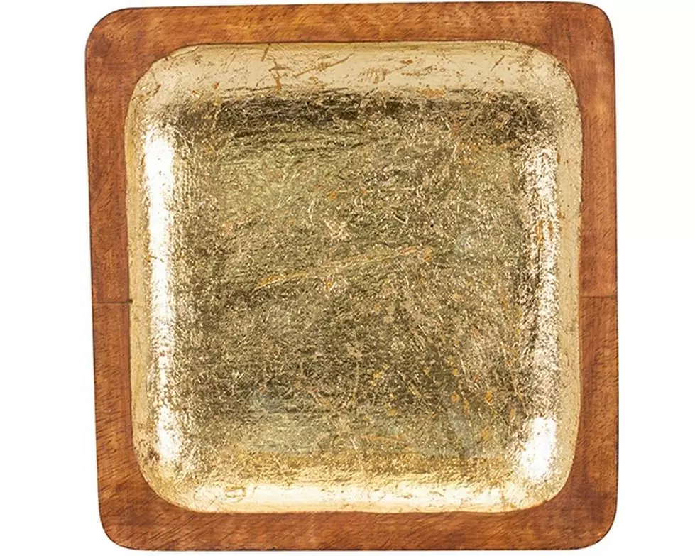 Kadastar Servierplatte Shine 18 x 18 cm, Braun/Gold