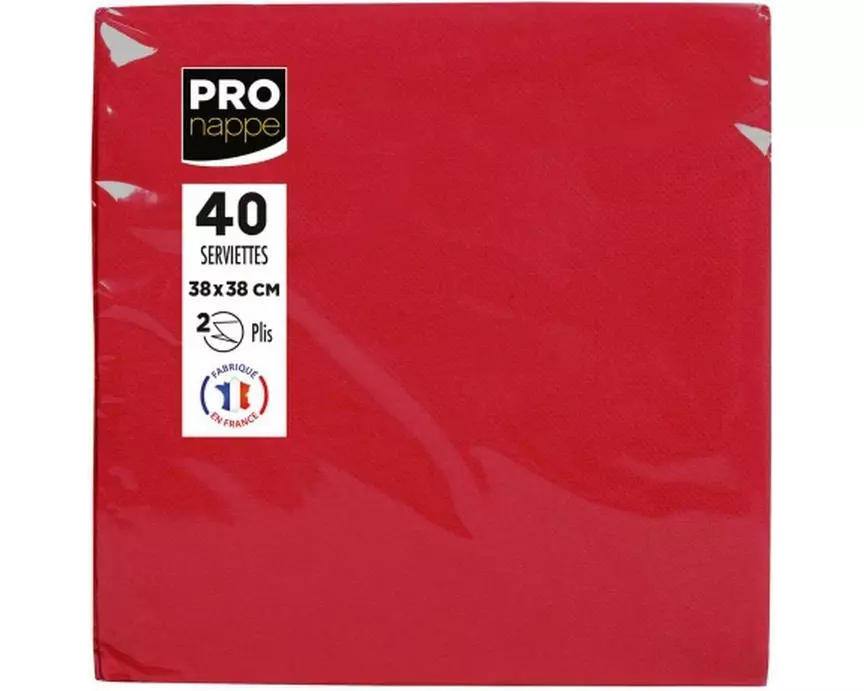PRO nappe Papierservietten Rot 38 cm x 38 cm, 40 Stück