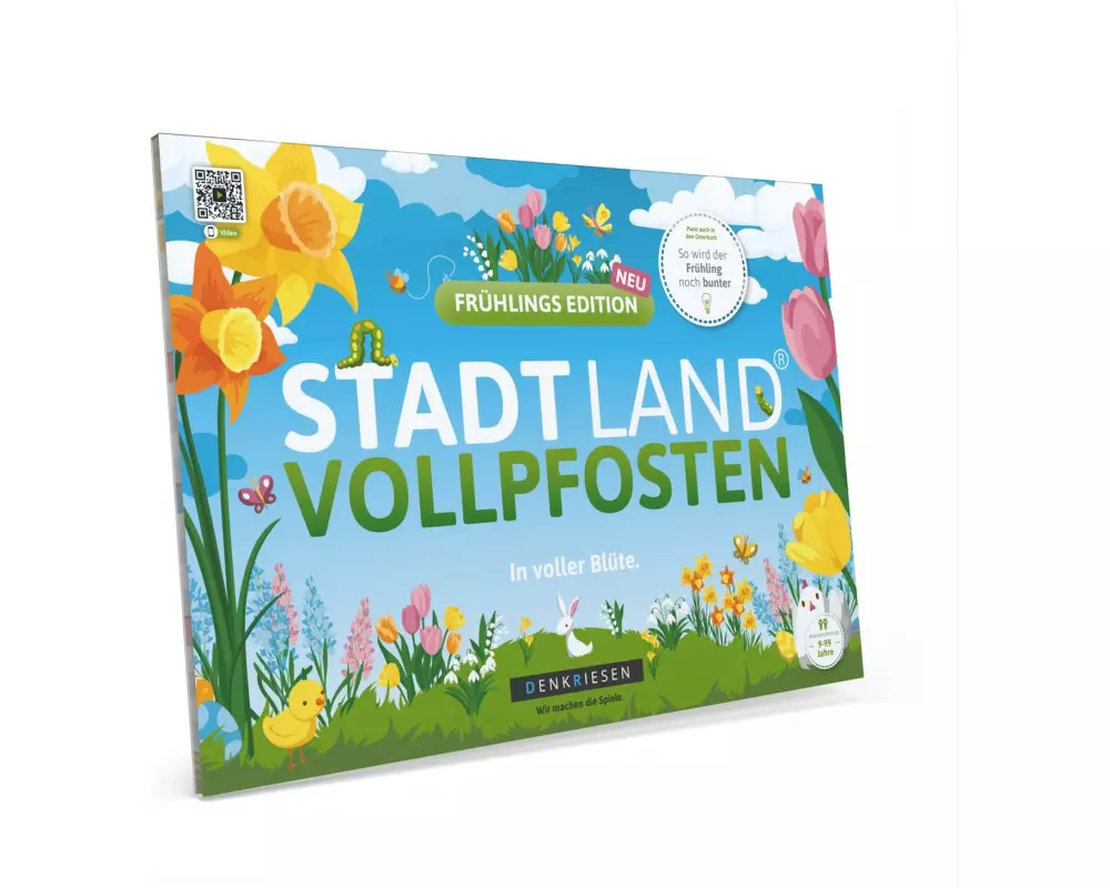 Denkriesen Partyspiel Stadt Land Vollpfosten Frühlings Edition
