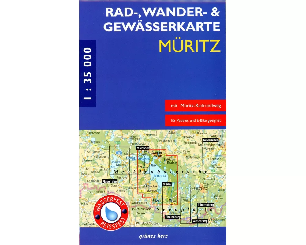 Rad-, Wander- und Gewässerkarte Müritz