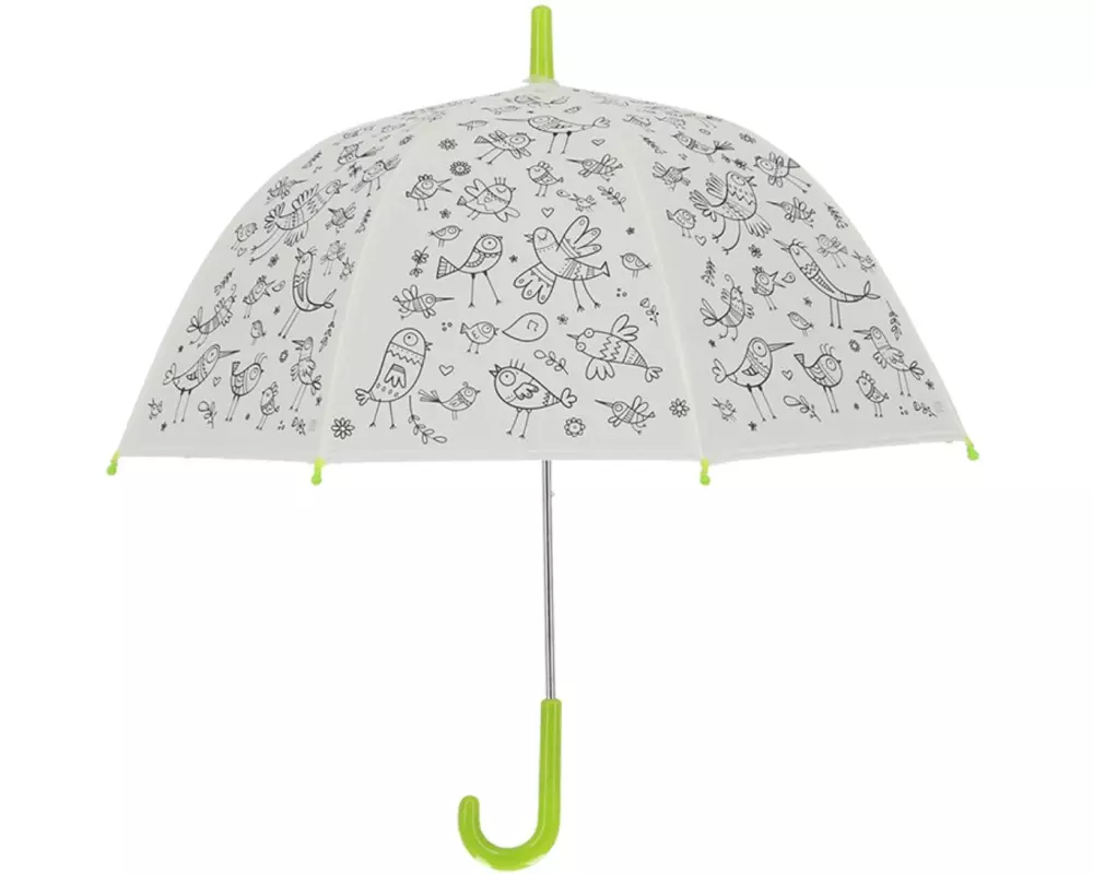 Esschert Design Bastelset Schirm Vögel zum Bemalen Grün/Weiss