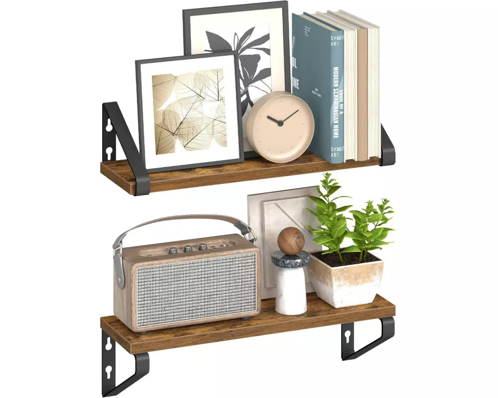 VASAGLE Wandregal Industrial Schwarz