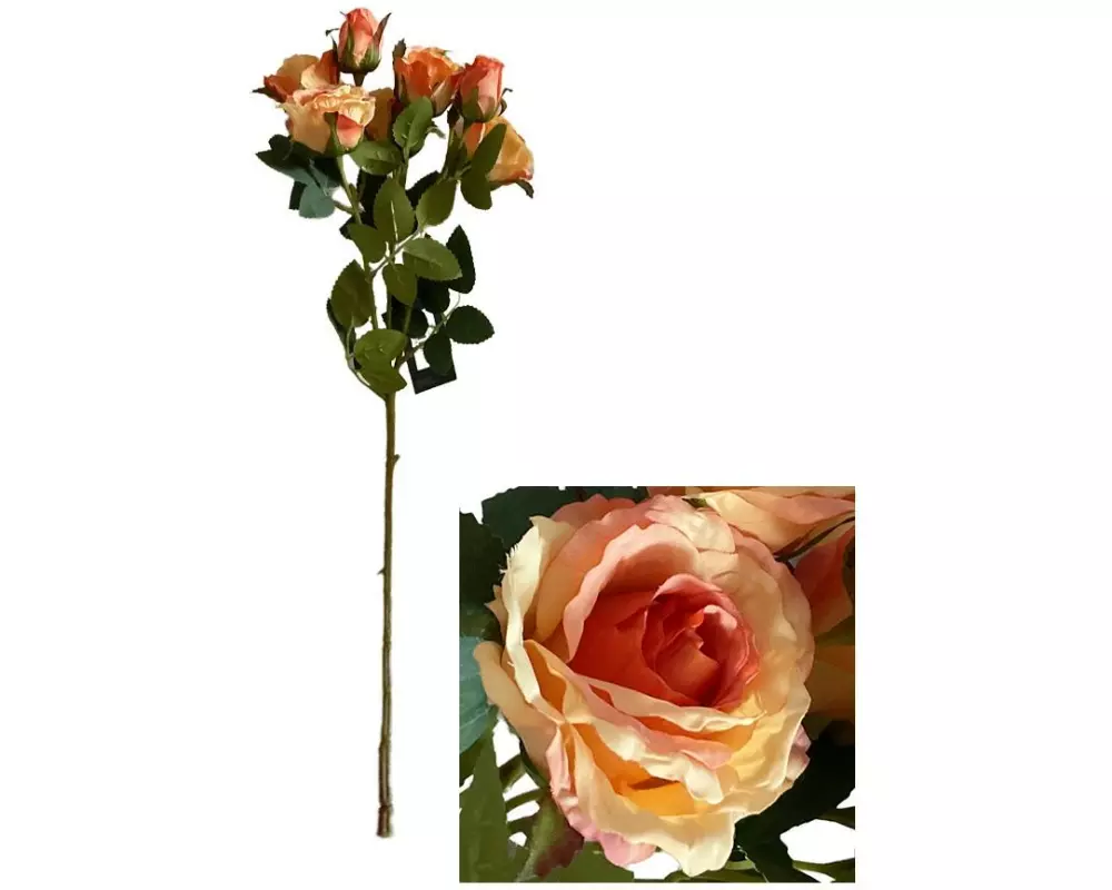CHALET Blumenstängel Spray Rose 48 cm, Lachs