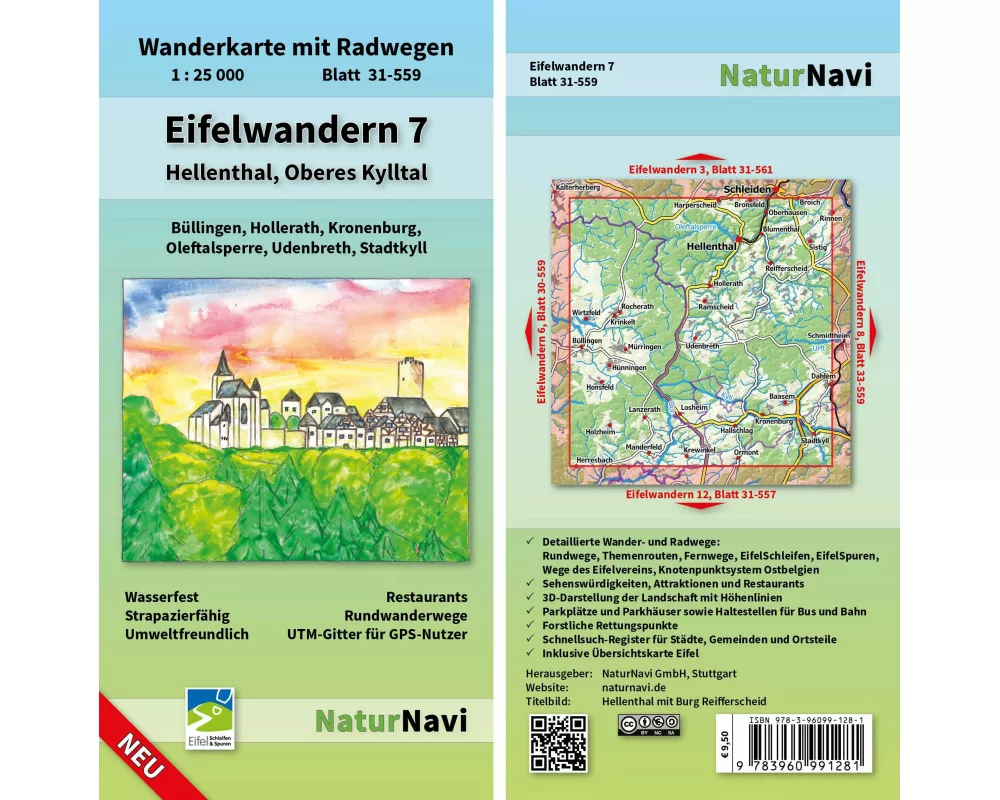 Eifelwandern 7 - Hellenthal, Oberes Kylltal 1 : 25 000