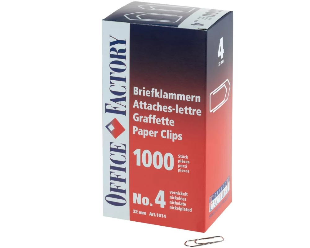 Smart Office Büroklammer Gr. 4, Länge 32 mm, 1000 Stück