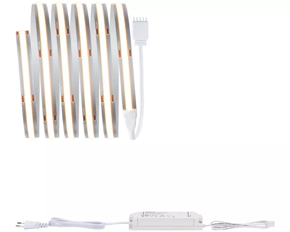 Paulmann LED-Stripe MaxLED 1000 BasisSet COB, 2700 K, 1.5 m, Silber