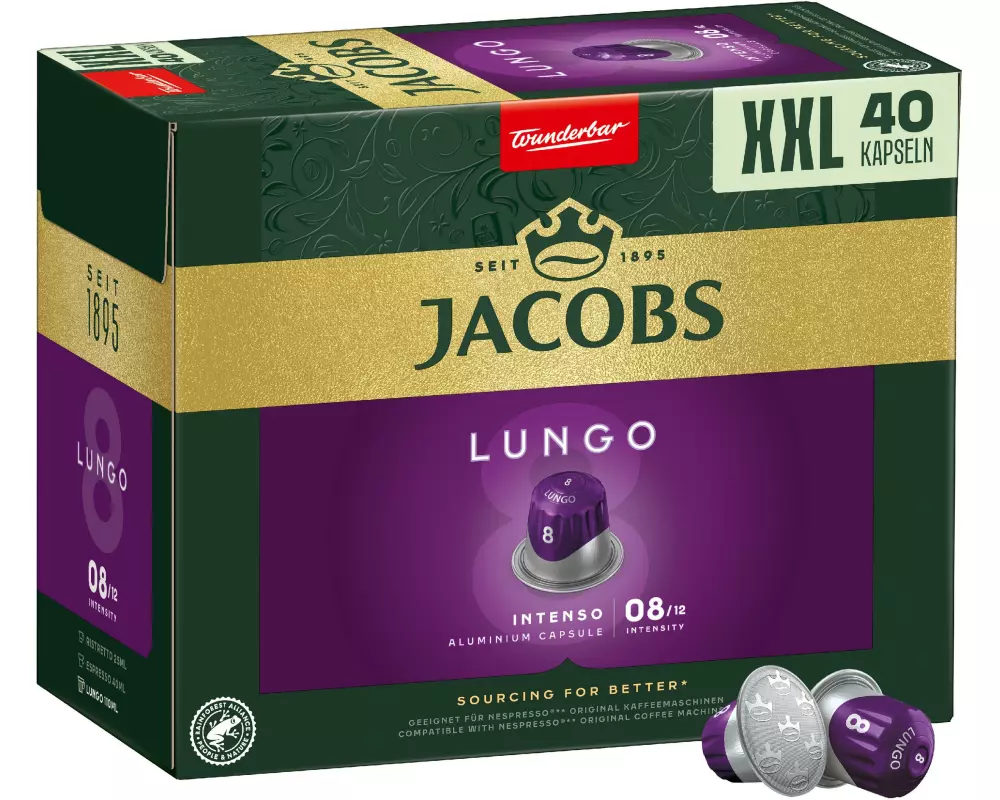 Jacobs Kaffeekapseln Lungo 8 Intenso 40 Stück