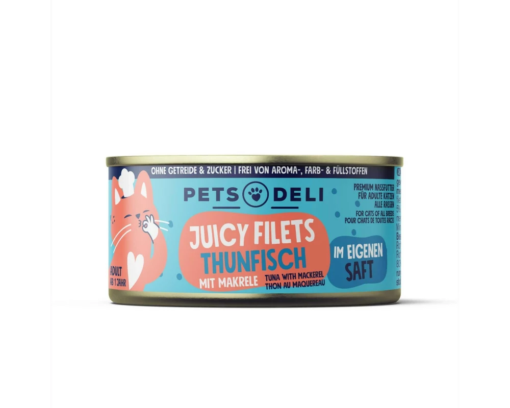 Pets Deli Juicy Filets Thunfisch, Makrele
