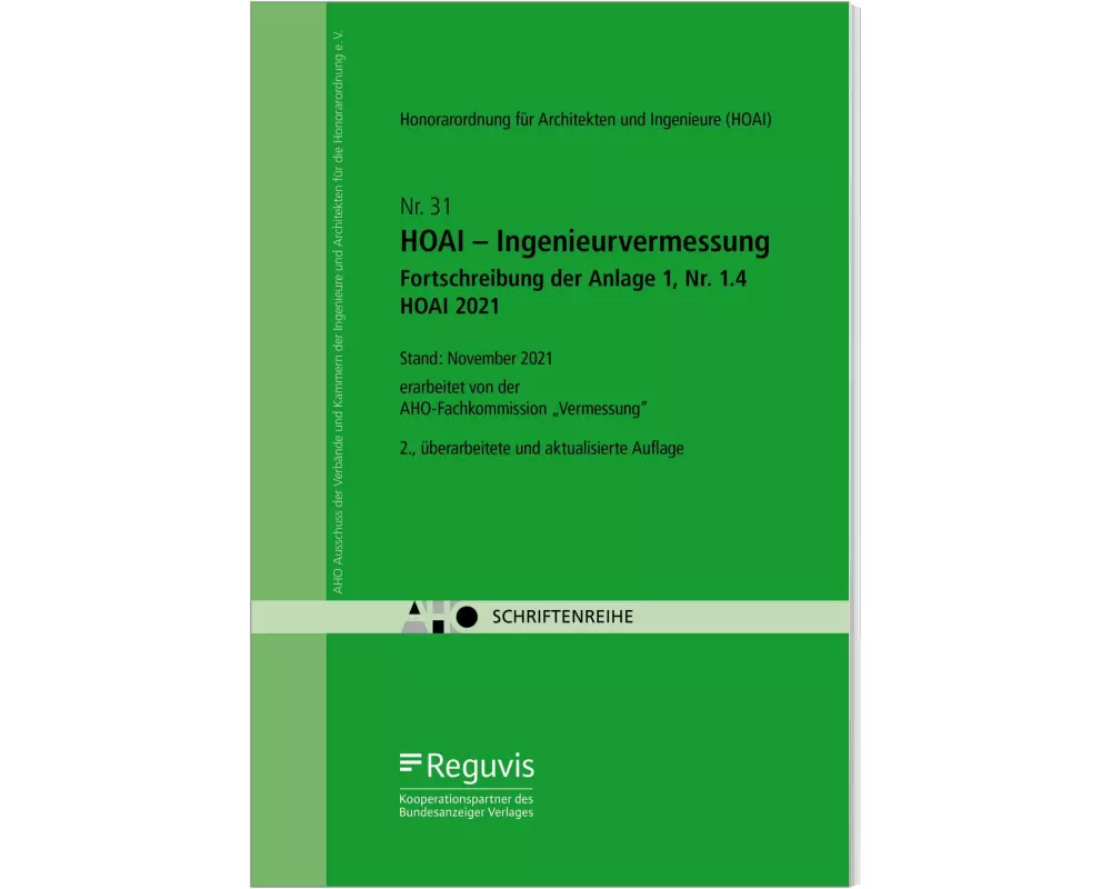 HOAI - Ingenieurvermessung - Fortschreibung der Anlage 1, Nr. 1.4 HOAI 2021