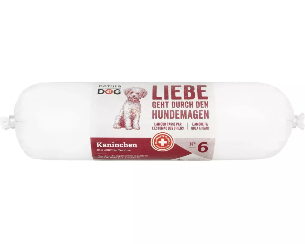 naturaDog Nassfutter Kaninchen mit Gemüse Terrine, 400 g