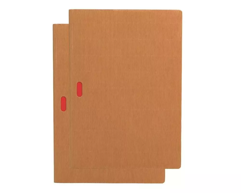 PaperOh Notizbuch Ondulo A4, Kariert, Nature, 2 Stück