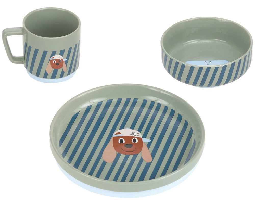 Lässig Kindergeschirrset Tiny Team Dog 3-teilig, Blau